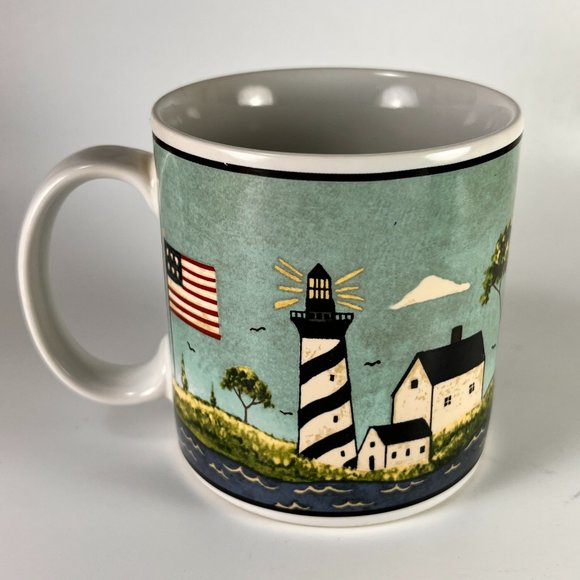 Vtg Coastal Breeze Lighthouse Coffee Tea Mug Cup 1998 Warren Kimble - Picture 5 of 13